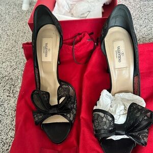 Valentino Black Heels with Elegant Design